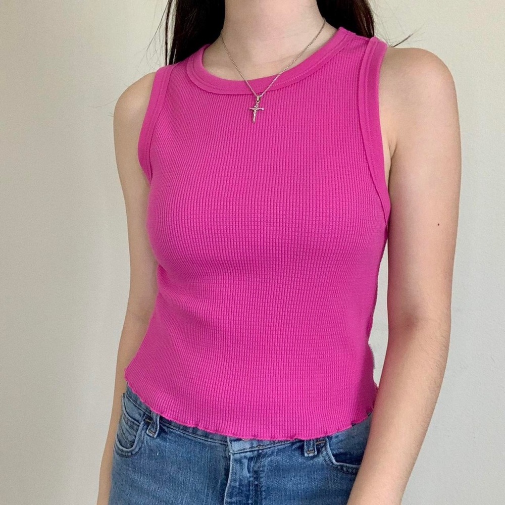 Calvin Klein Hot Pink Thermal Tank Top